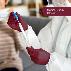 Fifth Pulse Nitrile Exam Latex Free & Powder Free Gloves – Burgundy