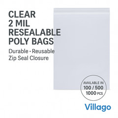 Clear Reclosable Seal Top Zip Pak Plastic Packing Packaging Poly Lock Bags 2 Mil
