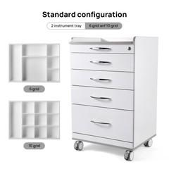 AZDENT Dental Mobile Storage Cabinet/Dental Trolley /with Power Socket /Drawers
