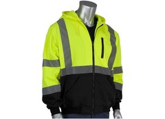 PIP Class 3 Zip Hoodie Black Bottom Water Repellent Lime XL
