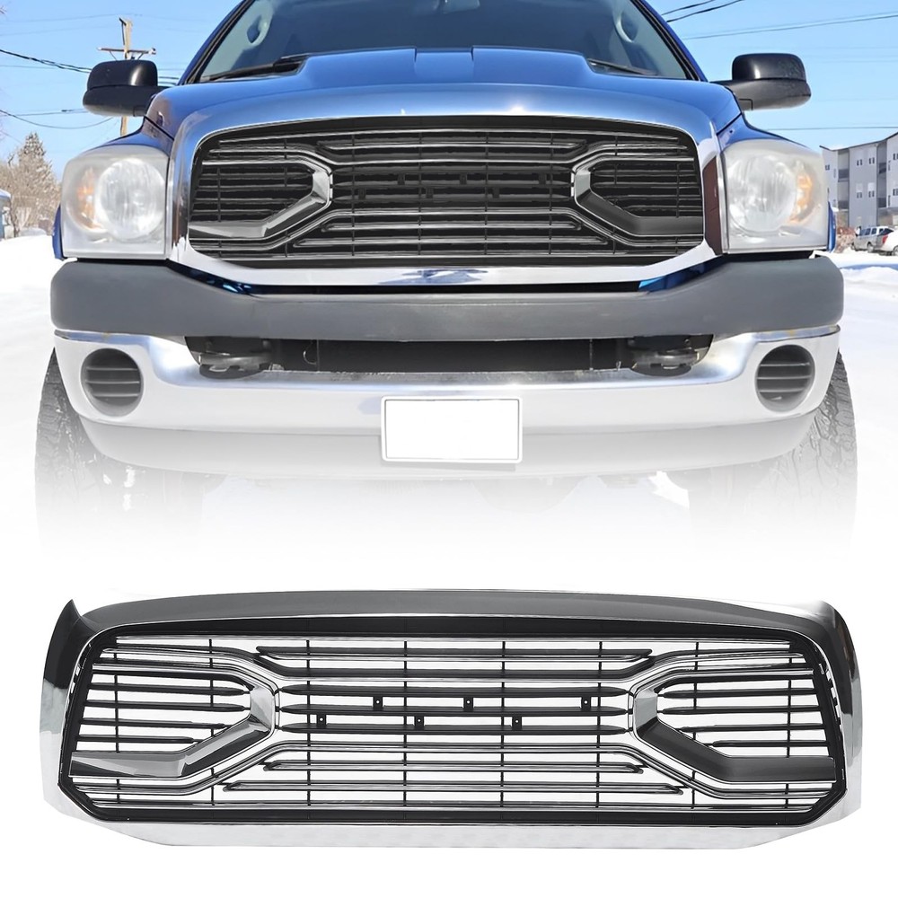 2006-2008 Ram 1500 Front Grille Horizontal ABS Big Horn w/o Light Chrome
