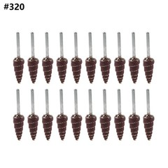 20pcs 10x3mm 240#-400# Cone Sandpaper Flap Sanding Polishing Wheel Rotary Tool