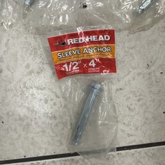 6 Pack NEW Red Head Sleeve Anchors 3/8″ Diameter x 3″ +(1) 1/2 X 4″