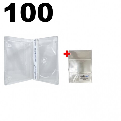 100 PREMIUM Clear Blu-Ray Single Cases 14MM & 100 OPP Bags