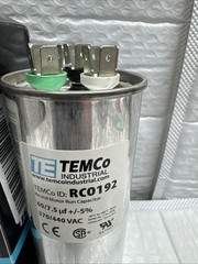 TEMCo 60/7.5 MFD uF Dual Run Capacitor 370 440 vac Volts AC Motor HVAC 60+7.5
