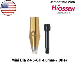 US Dental Titanium Straight Transfer Abutment Mini Ø4.5mm Fits Hiossen Osstem TS