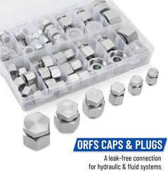 144 Piece JIC & ORFS Cap and Plug Kit Hose Tube & Pipe Fitting Set Hydraulic USA