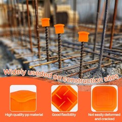 Rebar Caps – 60Pcs Orange Mushroom Safety Cover for T-Posts, Building Co…