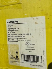CAT32HPAB (NVENT CADDY) 50pcs 2″ J-HOOK To Angle Bracket 1/4 Hole. Lot of (50