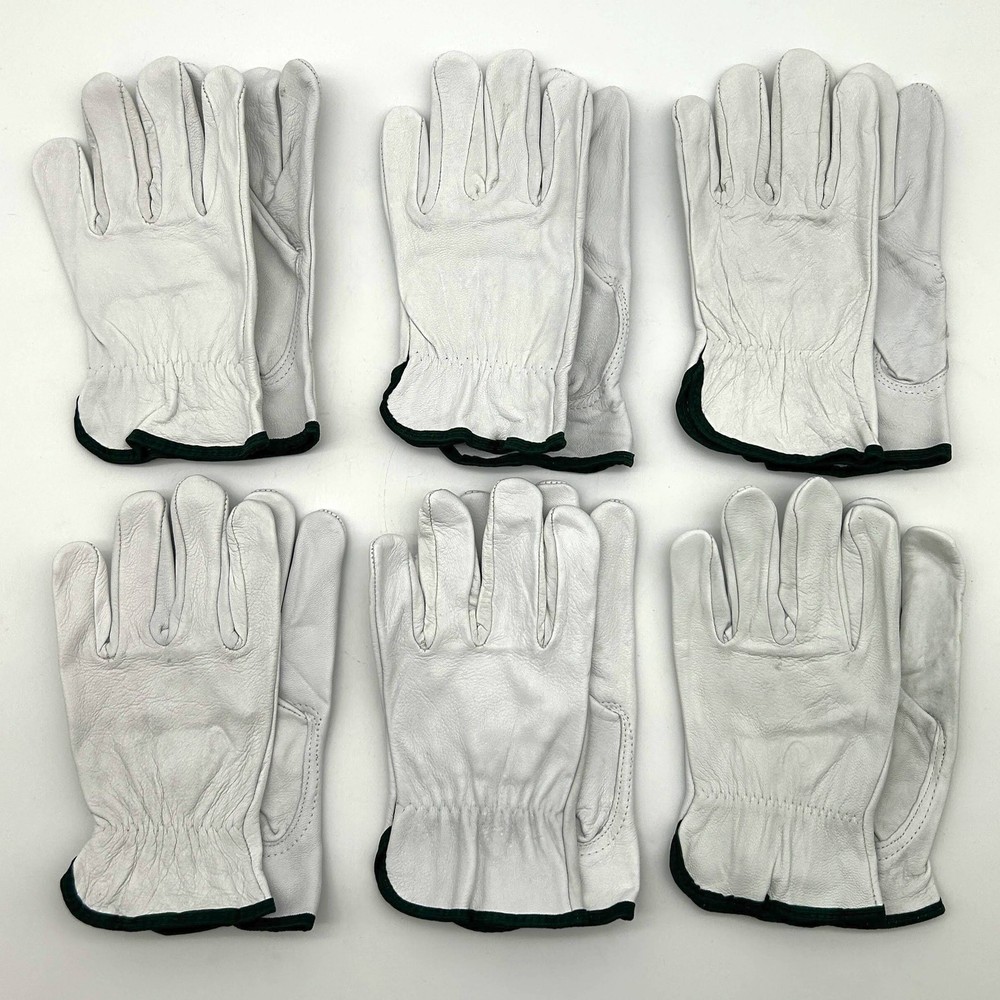 PIP 991K Leather Drivers Gloves Size Medium Keystone Thumb Slip On Cuff 6 Pairs