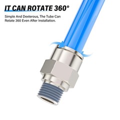 Tailonz Pneumatic Male Straight 3/8 Inch Tube Od X 1/4 Inch Npt Thread Push To