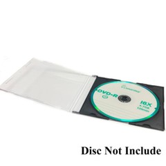 100 Pack Slim 5.2mm Jewel Case Black Single CD DVD Disc Storage w/Built-in Tray