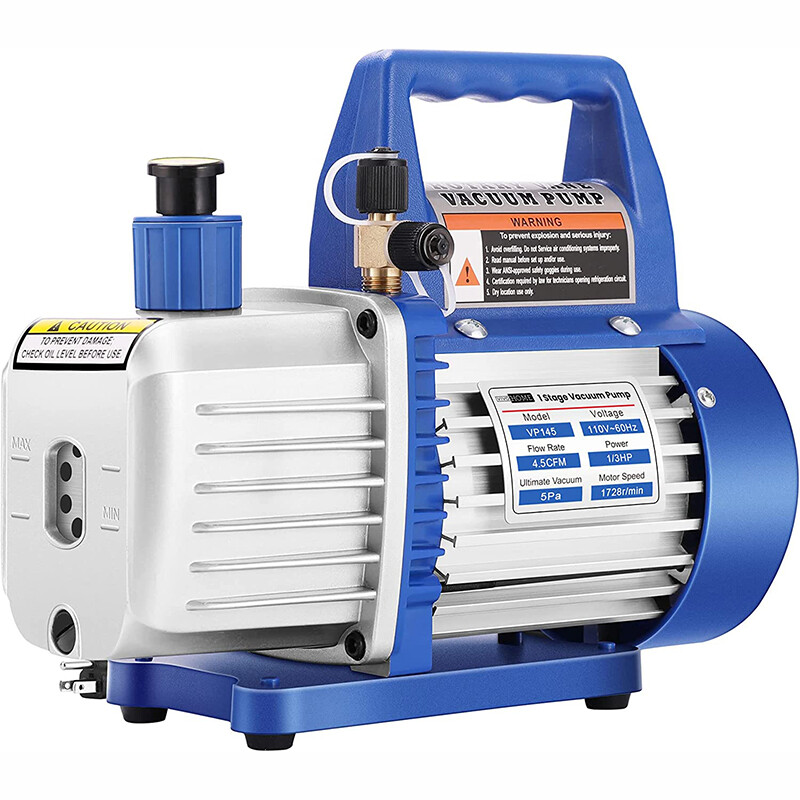 4.5 CFM Single-Stage Rotary Vacuum Pump HVAC/Auto AC 4.5CFM 1/3HP & Oil Bottle