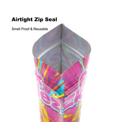 Food Safe 3.5g Stand Up Mylar Bags 100pcs Airtight Resealable Pouches Odor Proof
