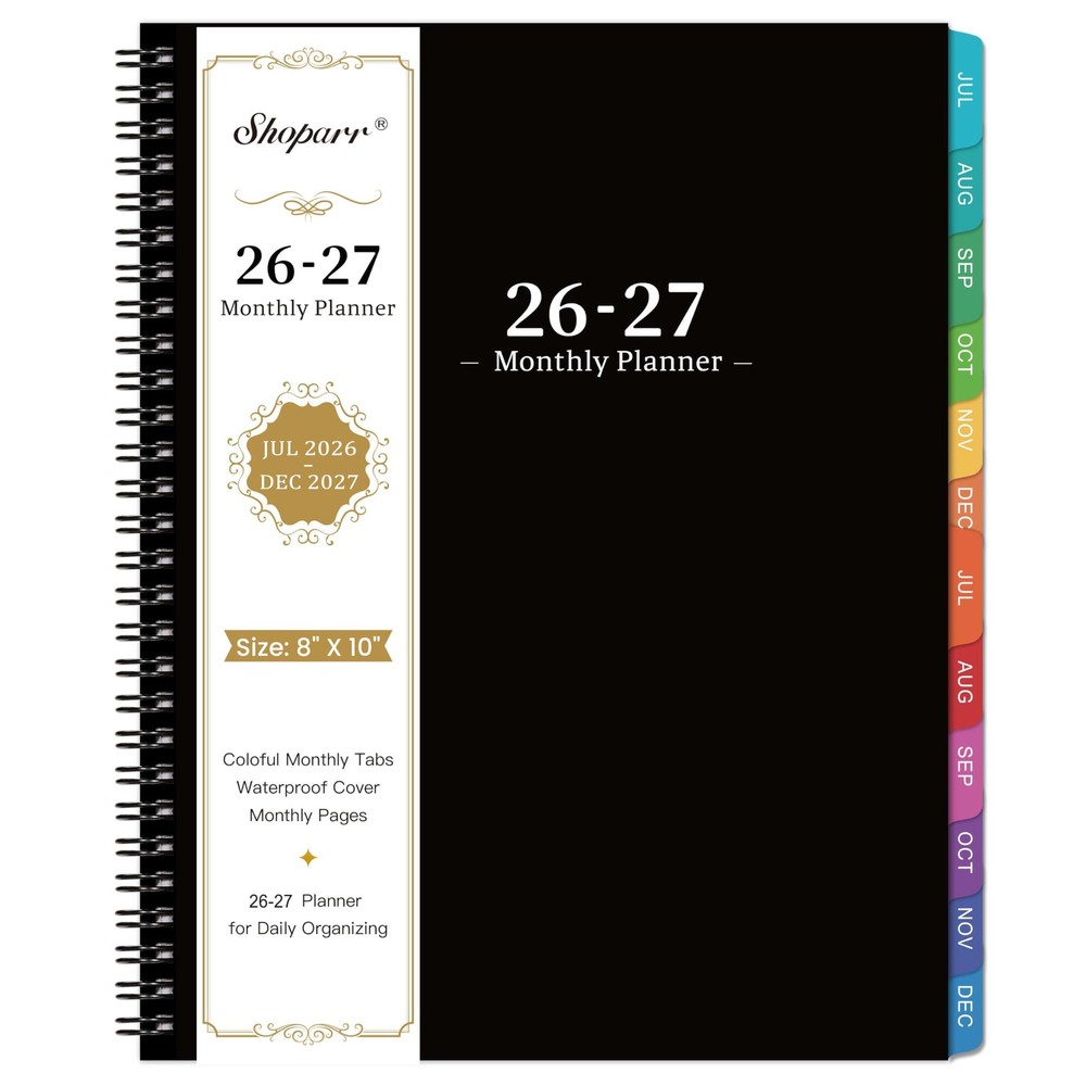 2026-2027 Monthly Planner – Academic Planner/Calendar 8 x 10 inches, Black