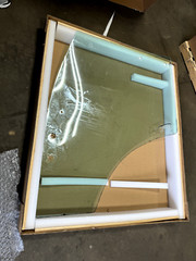 Kubota cab right hand side door glass fits M6, M7, and M100 series tractors