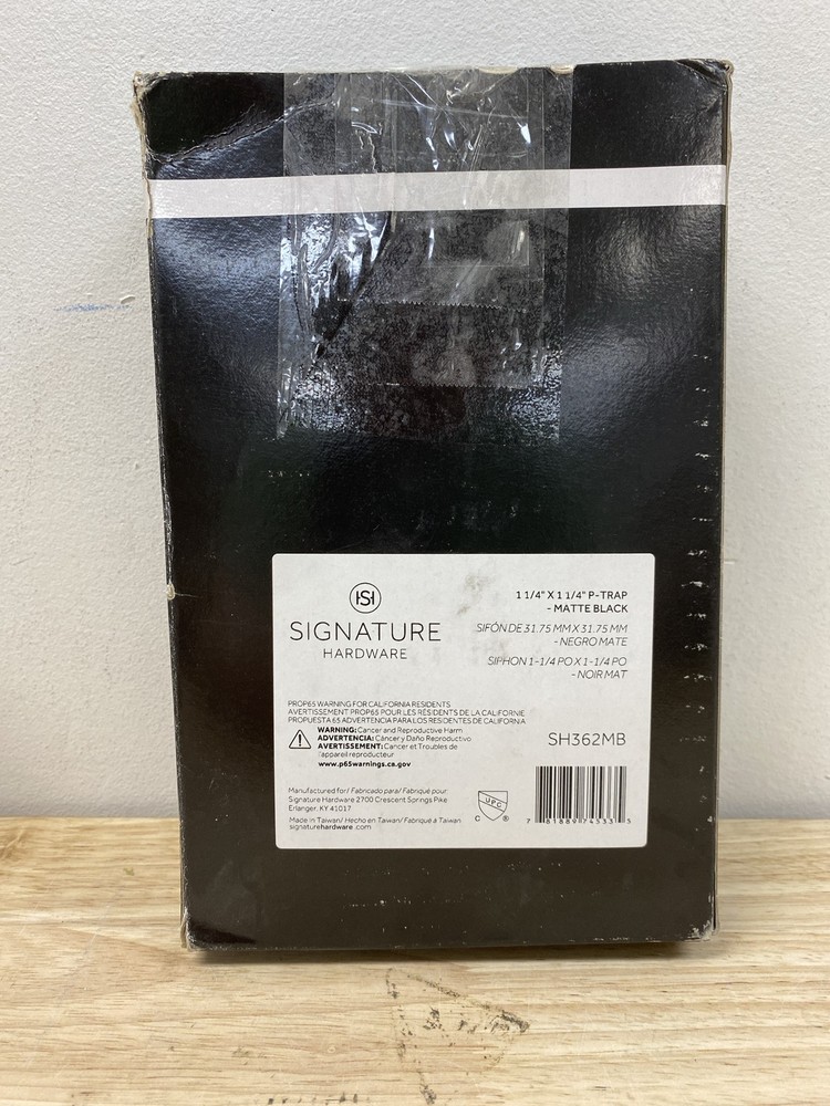 Signature Hardware 477100 1-1/4″ P-Trap With High Box Flange – Matte Black