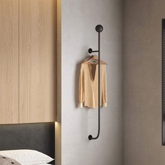Wall Mounted Clothes Rack Clothing Racks For Hanging Clothes Closet Rod Black