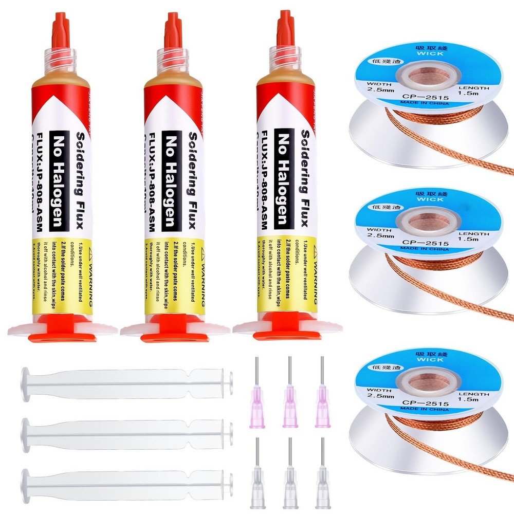 Blulu 6 Pcs 10ml 8341 No Clean Solder approx. 5 feet, As the Pictures Shown