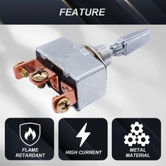 Heavy Duty Toggle Switch 3 Way DC 12V 50A Self-Locking ON/Off/ON 3 Position US