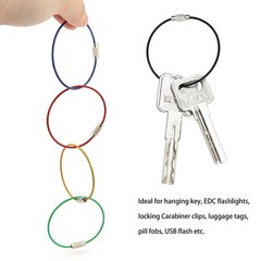 50 Pcs 5.9 Steel Wire Keychain Colored Nylon Coated Stainless Steel Metal Wire