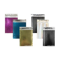 #000 Glamor Metallic Poly Kraft Bubble Mailers Envelopes 4×8 Bags 4.5″ Wide