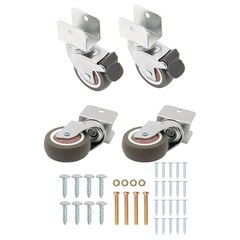 4 Pcs 2″ Casters U-Shaped Bracket Furniture Wheels (2 with brake&2 without)