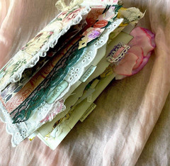 Handmade Shabby Chic Layered Junk Journal – Romantic Floral Scrapbook Diary Book