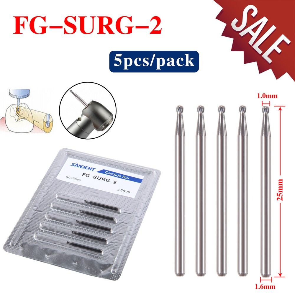 Dental Surgical Burs 25mm SL Round 4 6 2 557 701 702 Carbide Bur High Speed