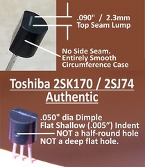 Toshiba 2SK170 LAB MATCHED QUAD to 0.1mA / 4mV “B” “BL” Idss 7-9mA range