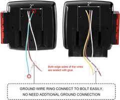 CZC AUTO 12V LED Submersible Left and Right Trailer Lights Stop Tail Turn Signal
