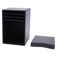15.7in Desktop Sorter 11 Compartment Wooden Office Desk File Holder Organizer