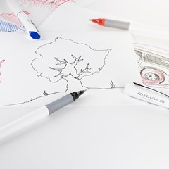 Pentel Floatune Skip Free Rollerball, 0.8mm Medium point, Black Red and Blue Ink