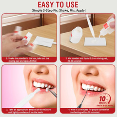 Tooth Repair Kit Zinc Oxide Eugenol,Dental Cement for Chipped Broken Red