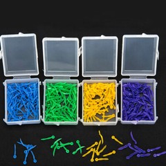 100 Pcs Dental Plastic Wedges w/ Holes Size XS/S/M/L Purple Yellow Green w. Hole