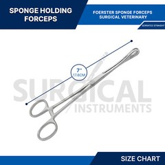 4 Pcs Foerster Sponge Forceps 7″ Serrated Surgical Veterinary German Grade