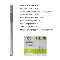 Wave Dental Carbide Burs Surgical Bur 25mm Friction Grip FG High Speed 702 701