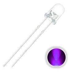 5mm UV/Purple LED – Clear Transparent, Blacklight & Fluorescence 10-100Pc Packs