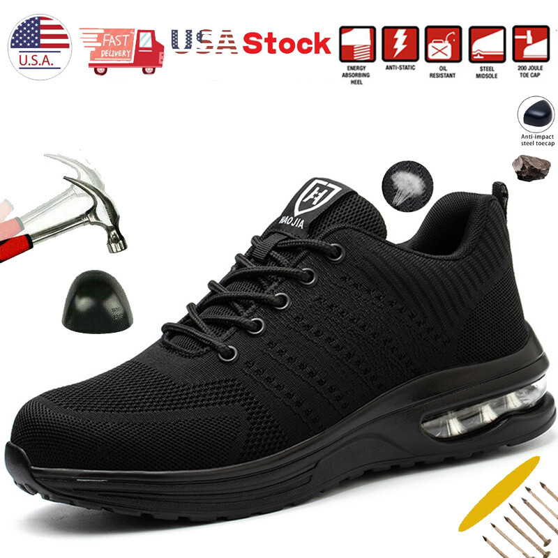 Men’s Sneakers Indestructible Safety Work Shoes steel toe boots Breathable 7-13