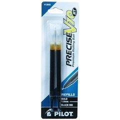 Pilot Precise V10 RT, 3 Pens, 4 Packs of Refills, Black Ink, 1.0mm BOLD Point