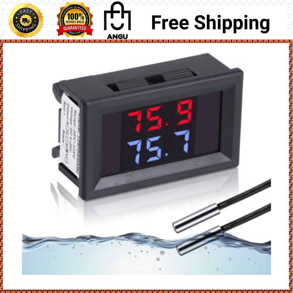 IS Digital Thermometer Car Auto Temperature Gauge Sensor DC 4-28V Fahrenheit