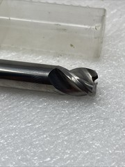 1/2” Hanita Carbide End Mill, 3 Flute, Extra Length, 6” OAL, .090” Radius, Neck