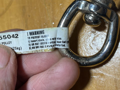 PAIR 2″ single pulley nice chrome WLL 55LBS(25KG) NEVER USED , NOS,MARINE?