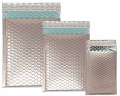 Nude Pink Metallic Bubble Mailers 8×12, 6×10, 4×8, Assorted Combo Shipping Pack