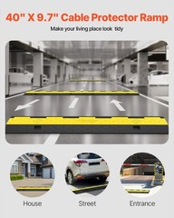 3x 2-Channel Cable Protector Ramp 11000lbs Rubber Traffic Speed Bumps _ SALE OFF