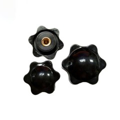 Thumb Screw Bolts Female Thread Black Round Fluted Clamping Knob M4 to M12