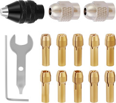 15pc Rotary Tool Collet Set – Keyless Chuck & Brass Collets for 4486 4485