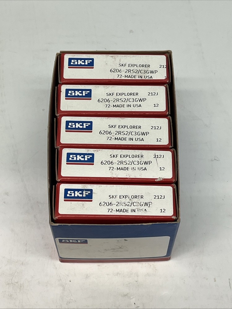 (Lot of 5, New) SKF 6206 2RS2/C3 GWP Deep Groove Ball Sealed 30x62x16mm