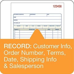 3-Part Carbonless Sales Order Book, 50 Sets per Book, Wraparound Cover, 250 Tota