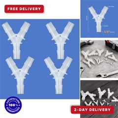 Quickun 3/8″ Hose Barb Fitting Y Shaped Adapter Pack of 4